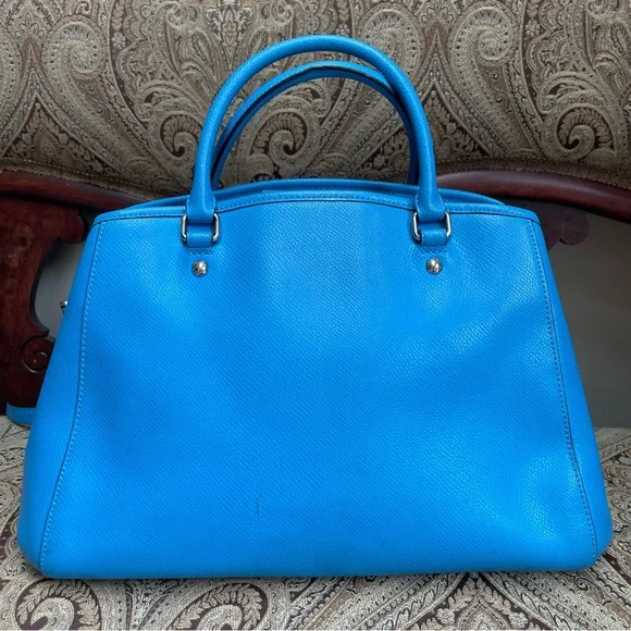 Coach Crossgrain Leather Margot Carryall Shoulder Bag Crossbody Sky Blue F34607 - Picture 5 of 16